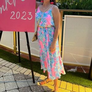 Lilly Pulitzer Midi Dress Winni in Beat the Heat